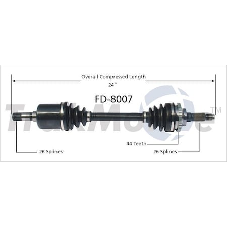 Surtrack Axle Cv Axle Shaft, Fd-8007 FD-8007